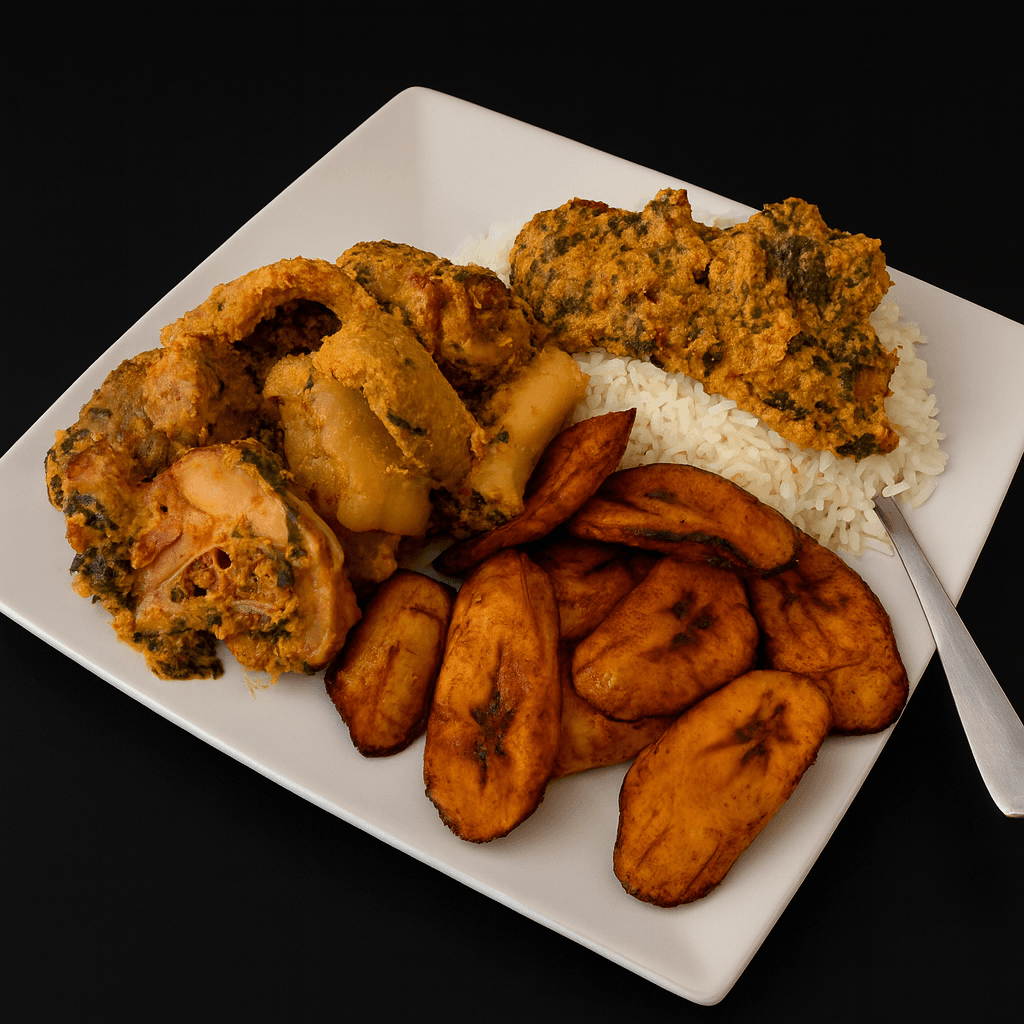Assorted Nigerian dishes for catering inquiries from De Dem's Restaurant in Ajah