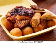Packaged Nigerian takeaway food from De Dem's Restaurant in Ajah